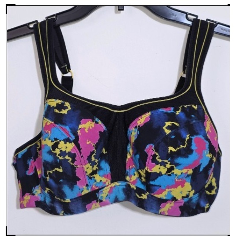 Panache Women's ELECTRIC PRINT Full-Busted Underwire Sports Bra 36DD Multicolor - Picture 8 of 11